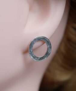 Open Circle Earrings, Argentium Sterling Silver.