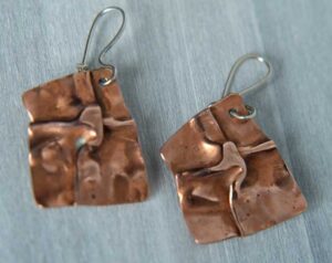 Copper Fold-formed earrings.