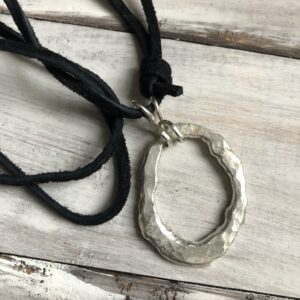 Molten Organic Pendant, large. Argentium Sterling Silver.