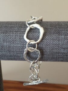 Molten Organic Bracelet. Recycled & New Argentium Sterling Silver.