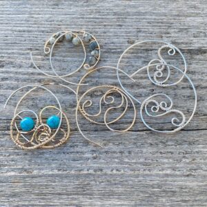 Filigree Woven Earrings. Argentium Sterling Silver & Fine Silver, Gold Fill