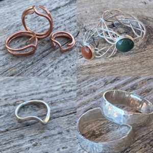 A sample of some of the rings I have made including smithing and hammering techniques