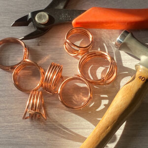 Working on some copper rings