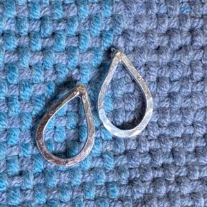 Argentium Sterling Silver open teardrop earrings