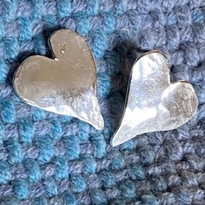 Argentium Sterling Silver Solid Heart Post Earrings