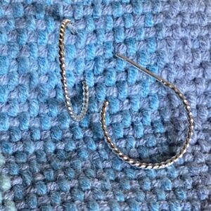 Argentium Sterling Silver twisted wire made into a pair of open hoop post earrings