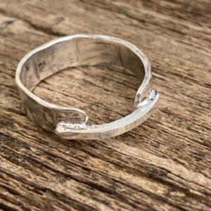 Boho Ring with Bar, Argentium Sterling Silver