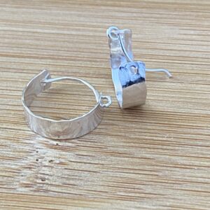 Argentium Sterling Silver Hammered Hoop Earrings